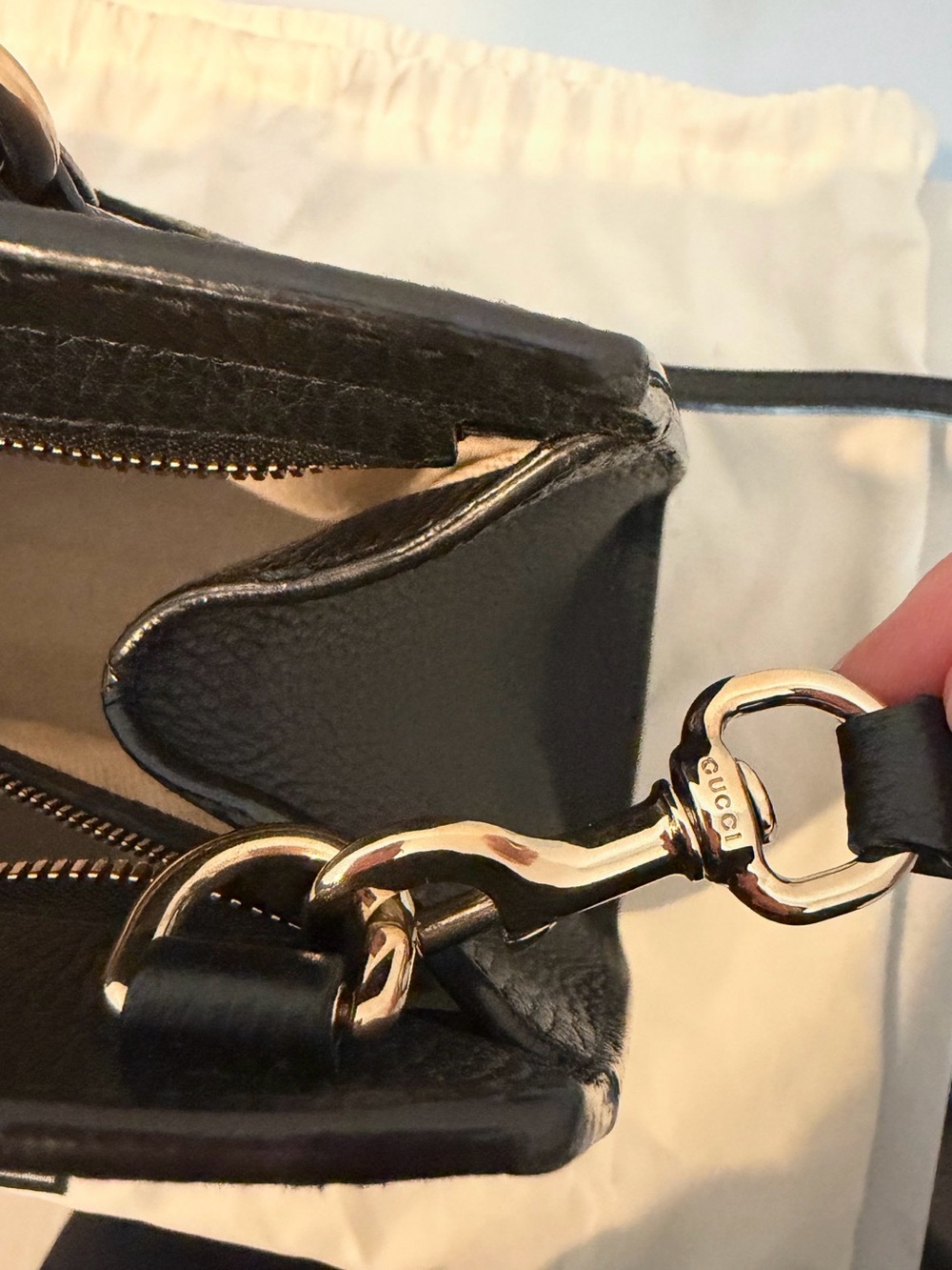 Authentic Gucci Soho Black Leather Top Handle Satchel - Picture 7 of 14